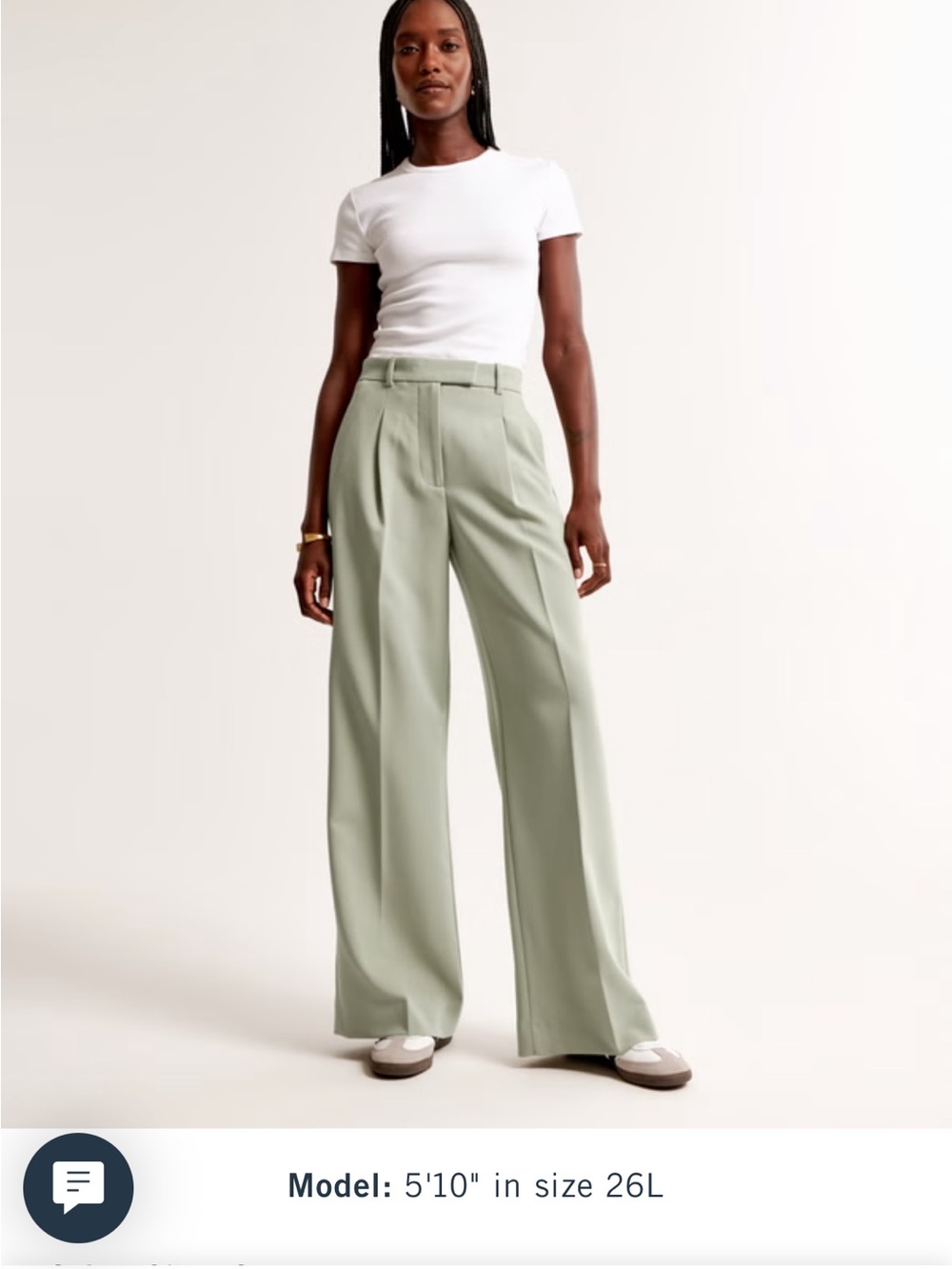 Abercrombie & Fitch Wide-Leg Trousers in Sage
